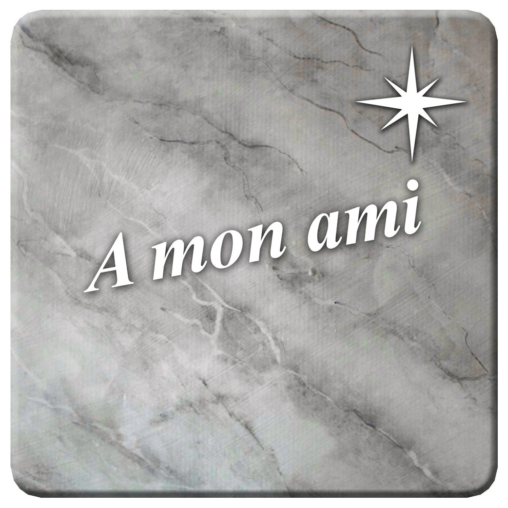 à mon ami marbre gris (20x20cm) - Sticker/autocollant