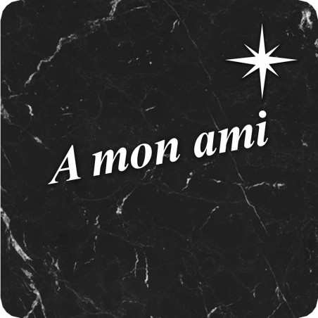 à mon ami marbre noir (5x5cm) - Sticker/autocollant