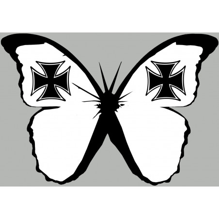 effet papillon Malte (10x7cm) - Sticker/autocollant
