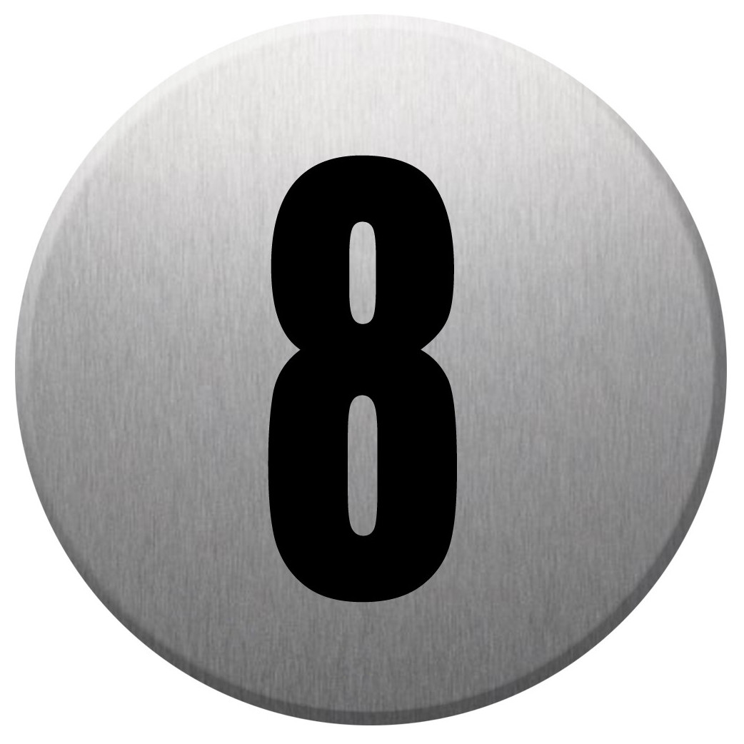 adresse postale numéro 8 - gris brossé 10x10cm - Sticker/autocollant