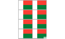 Drapeau Madagascar (8 fois 9.5x6.3cm) - Sticker/autocollant