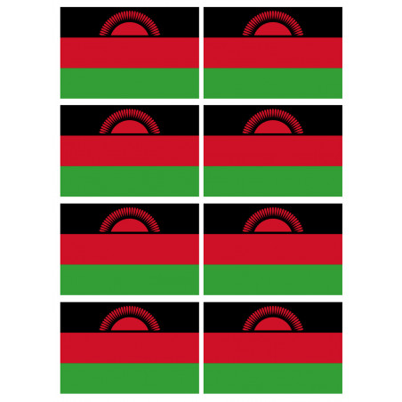 Drapeau Malawi (8 fois 9.5x6.3cm) - Sticker/autocollant