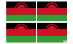 Drapeau Malawi (4 fois 9.5x6.3cm) - Sticker/autocollant