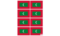 Drapeau Maldives (8 fois 9.5x6.3cm) - Sticker/autocollant