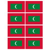 Drapeau Maldives (8 fois 9.5x6.3cm) - Sticker/autocollant