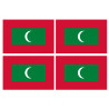 Drapeau Maldives (4 fois 9.5x6.3cm) - Sticker/autocollant