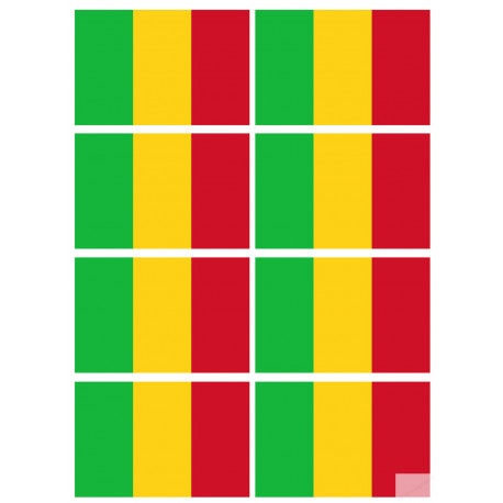 Drapeau Mali (8 fois 9.5x6.3cm) - Sticker/autocollant Drapeau Mali (8 fois 9.5x6.3cm) - Sticker/autocollant