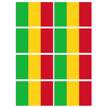 Drapeau Mali (8 fois 9.5x6.3cm) - Sticker/autocollant