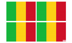 Drapeau Mali (4 fois 9.5x6.3cm) - Sticker/autocollant