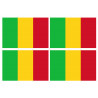 Drapeau Mali (4 fois 9.5x6.3cm) - Sticker/autocollant