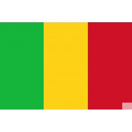 Drapeau Mali (5x3.3cm) - Sticker/autocollant Drapeau Mali (5x3.3cm) - Sticker/autocollant