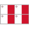 Drapeau Malte (4 fois 9.5x6.3cm) - Sticker/autocollant