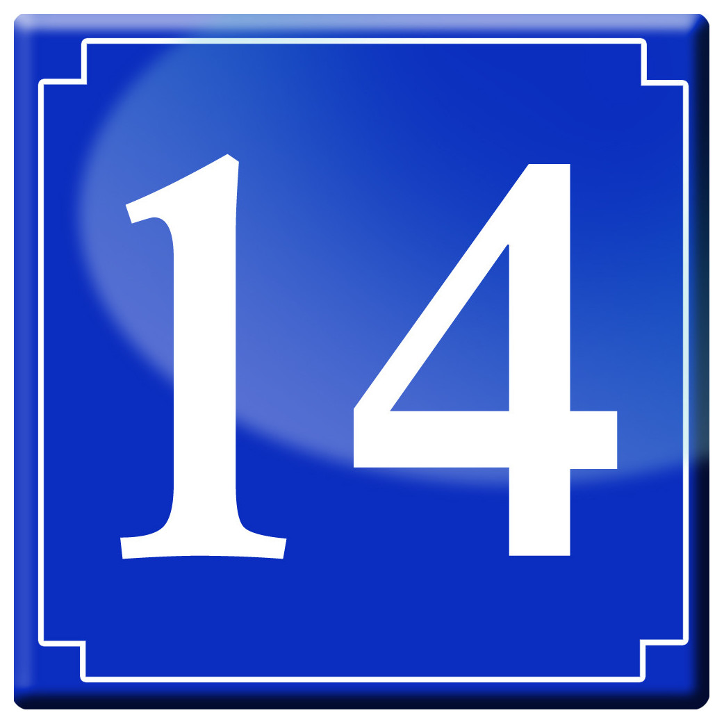 numéro de rue 14 - classique 10x10cm - Sticker/autocollant