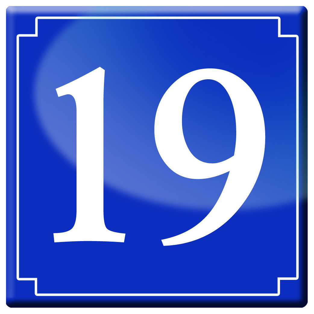 numéro de rue 19 - classique 10x10cm - Sticker/autocollant