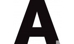 Lettre A noir sur fond blanc (15x16cm) - Sticker/autocollant