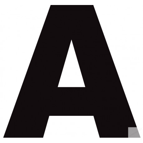 Lettre A noir sur fond blanc (5x5.3cm) - Sticker/autocollant