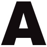Lettre A noir sur fond blanc (5x5.3cm) - Sticker/autocollant