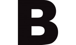 Lettre B noir sur fond blanc (15x13.7cm) - Sticker/autocollant