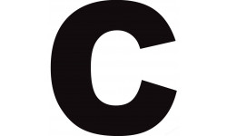Lettre C noir sur fond blanc (10x9.7cm) - Sticker/autocollant