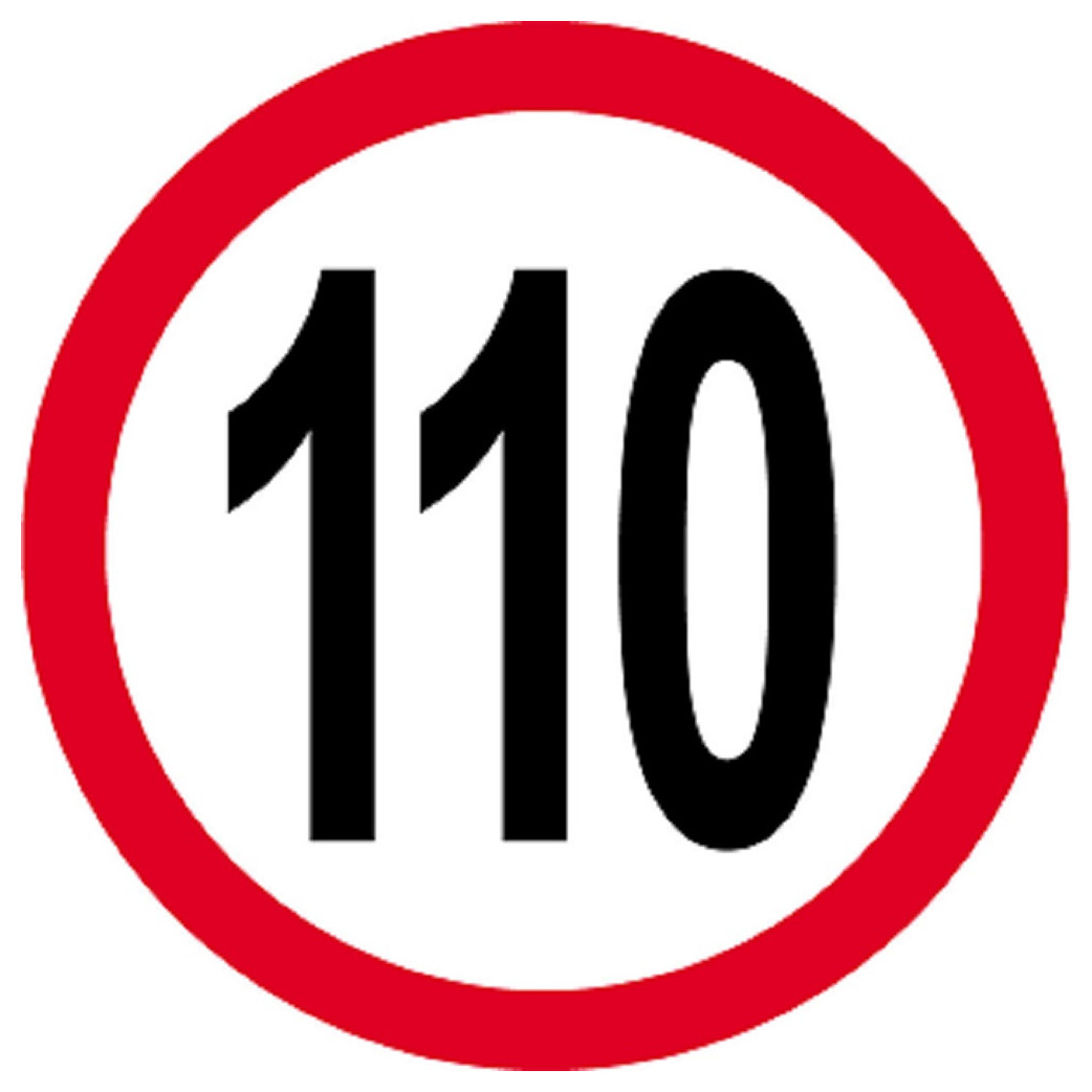 Disque de vitesse 110km/h rouge - 20cm - Sticker/autocollant