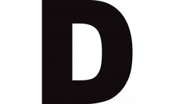 Lettre D noir sur fond blanc (20x18.8cm) - Sticker/autocollant