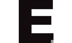 Lettre E noir sur fond blanc (20x18cm) - Sticker/autocollant