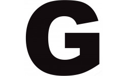 Lettre G noir sur fond blanc (10x10.2cm) - Sticker/autocollant