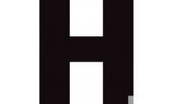 Lettre H noir sur fond blanc (20x20.6cm) - Sticker/autocollant