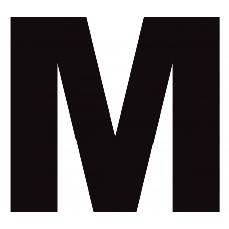Lettre M noir sur fond blanc (15x17.5cm) - Sticker/autocollant