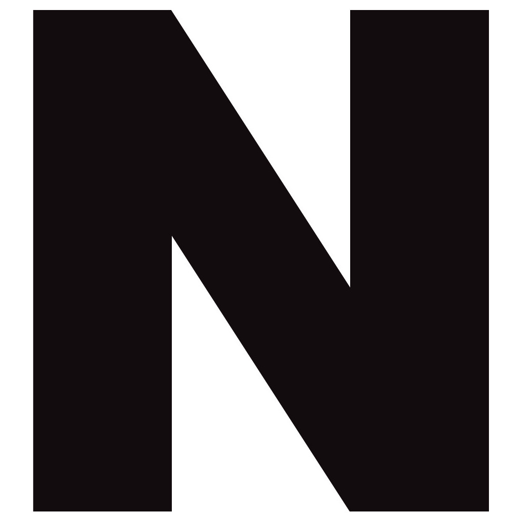 Lettre N noir sur fond blanc (5x5cm) - Sticker/autocollant