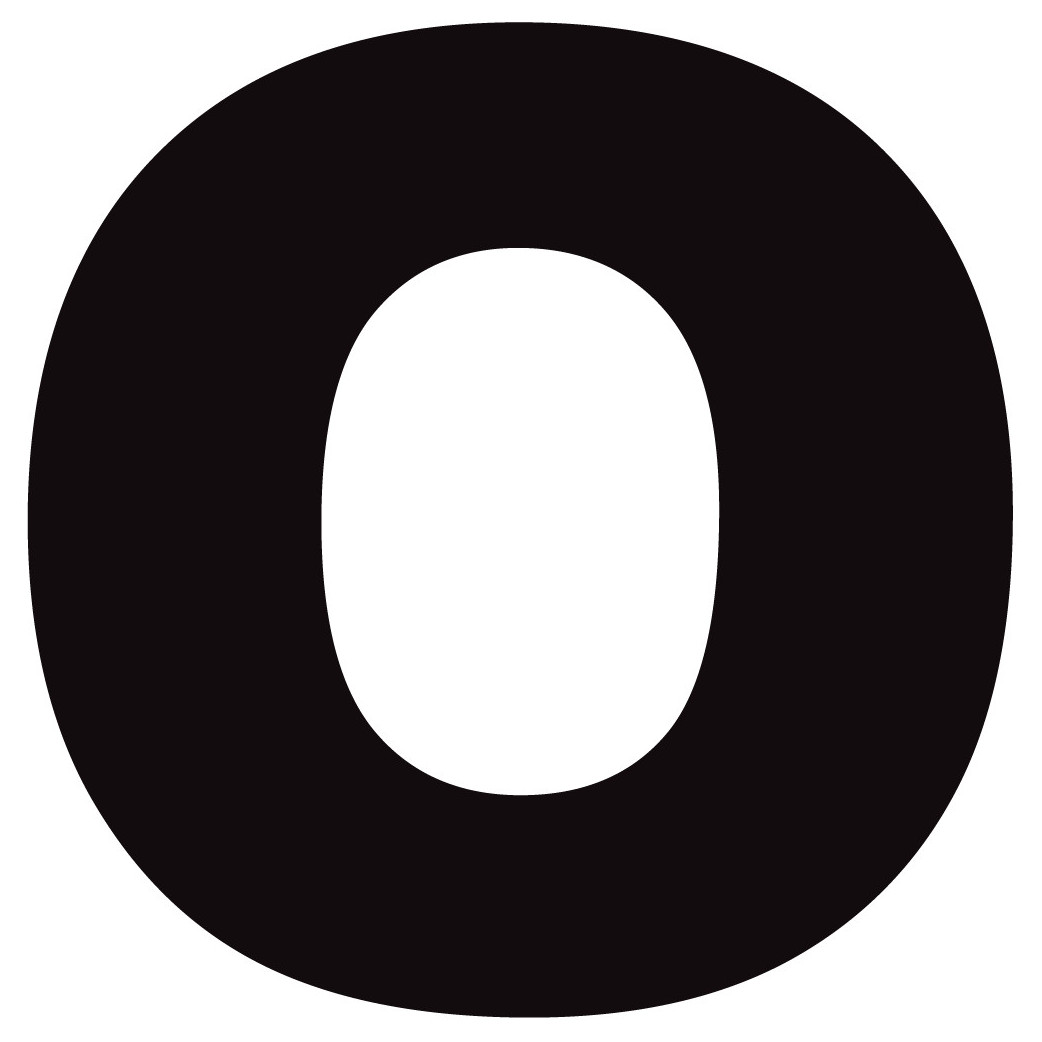 Lettre O noir sur fond blanc (5x5cm) - Sticker/autocollant