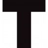 Lettre T noir sur fond blanc (5x4.7cm) - Sticker/autocollant
