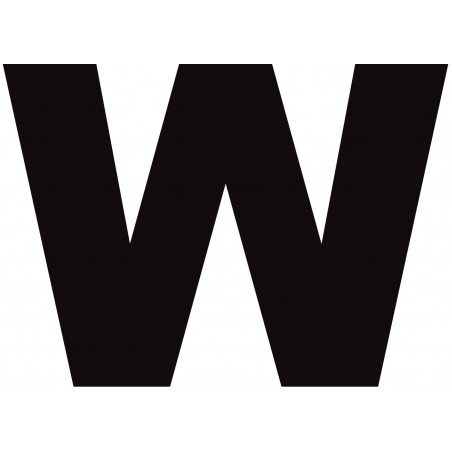 Lettre W noir sur fond blanc (20x28cm) - Sticker/autocollant