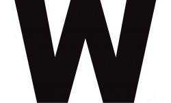 Lettre W noir sur fond blanc (15x21cm) - Sticker/autocollant