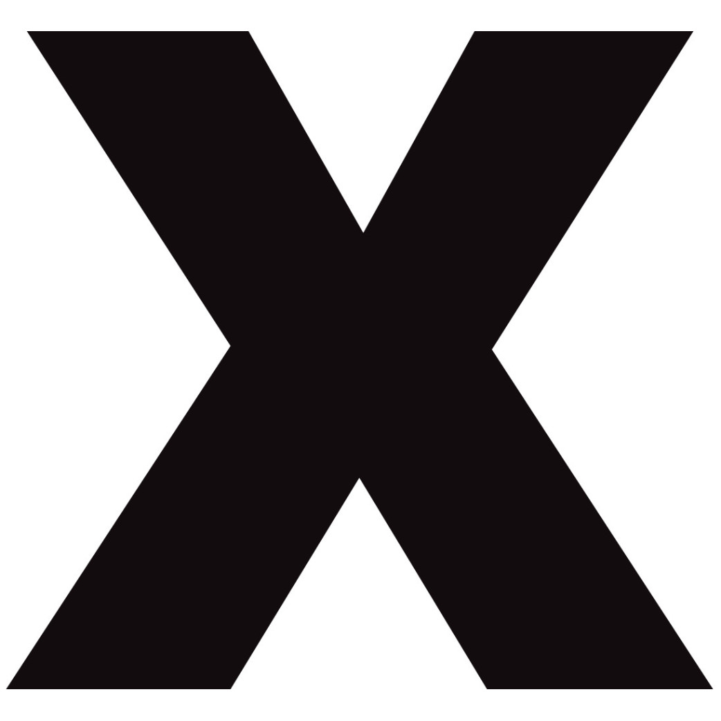 Lettre X noir sur fond blanc (20x21.8cm) - Sticker/autocollant