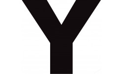 Lettre Y noir sur fond blanc (20x21.8cm) - Sticker/autocollant