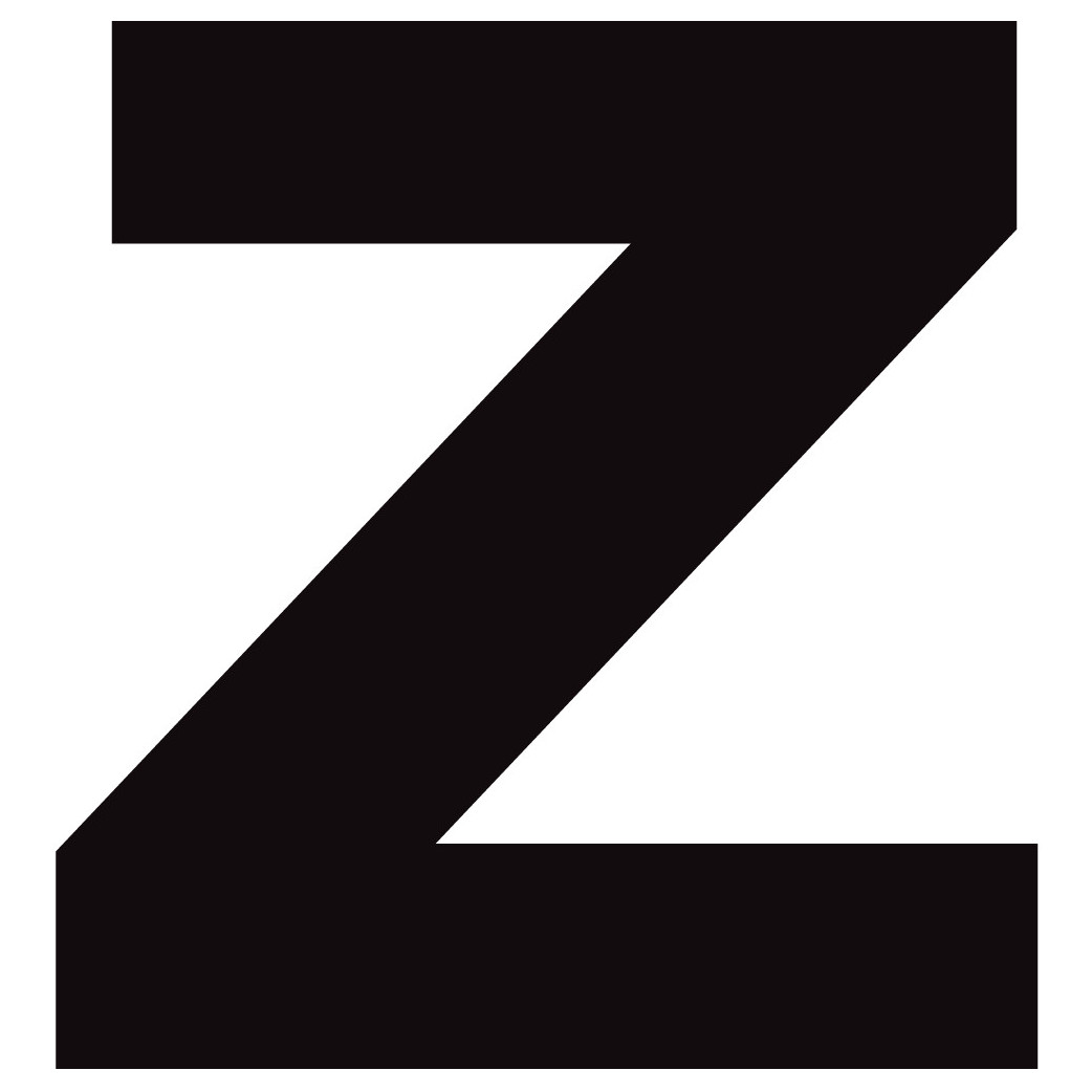 Lettre z noir sur fond blanc (5x5cm) - Sticker/autocollant