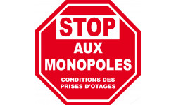 STOP AUX MONOPOLES (5X5cm) - Sticker/autocollant