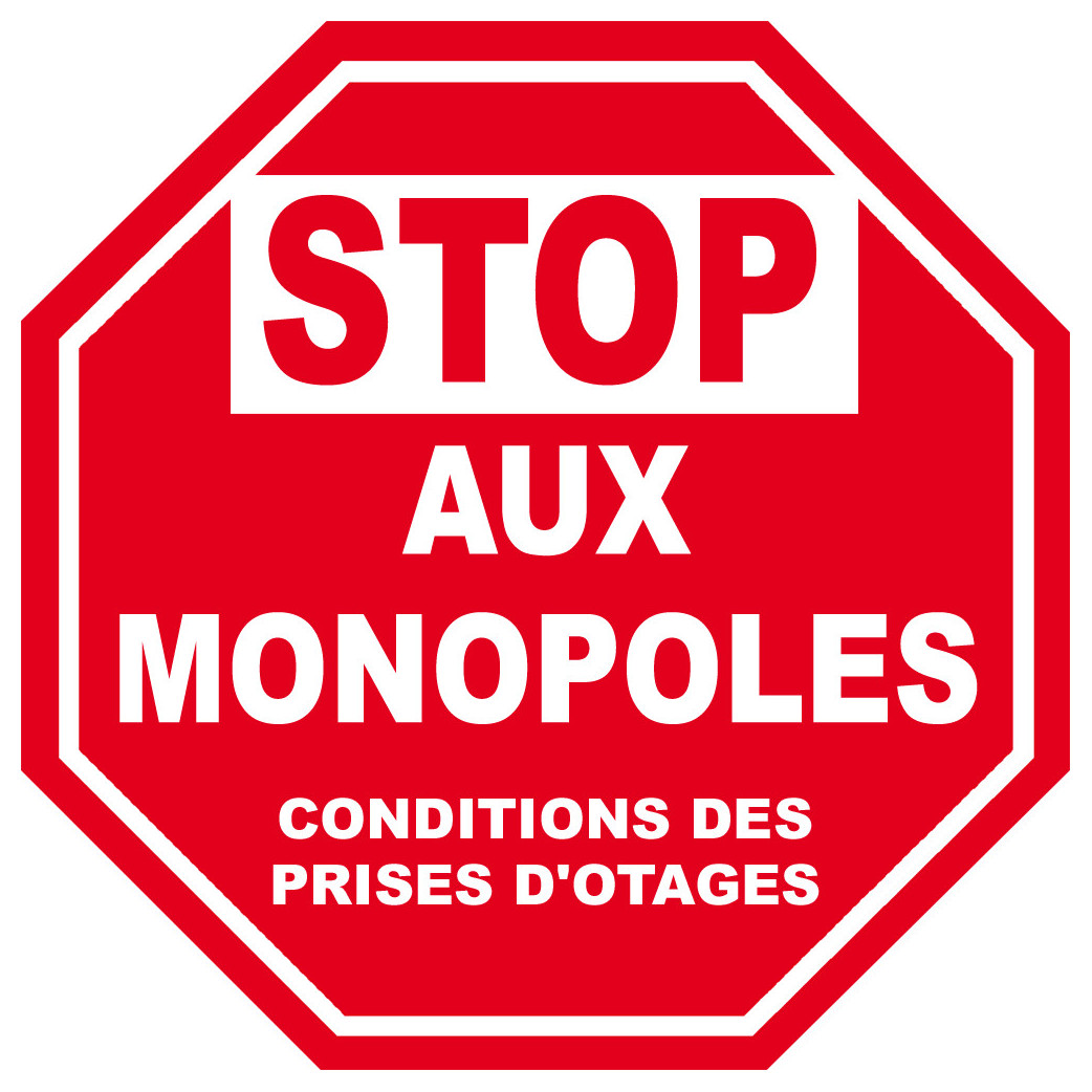 MONOPOLES STOP (10X10cm) - Sticker/autocollant