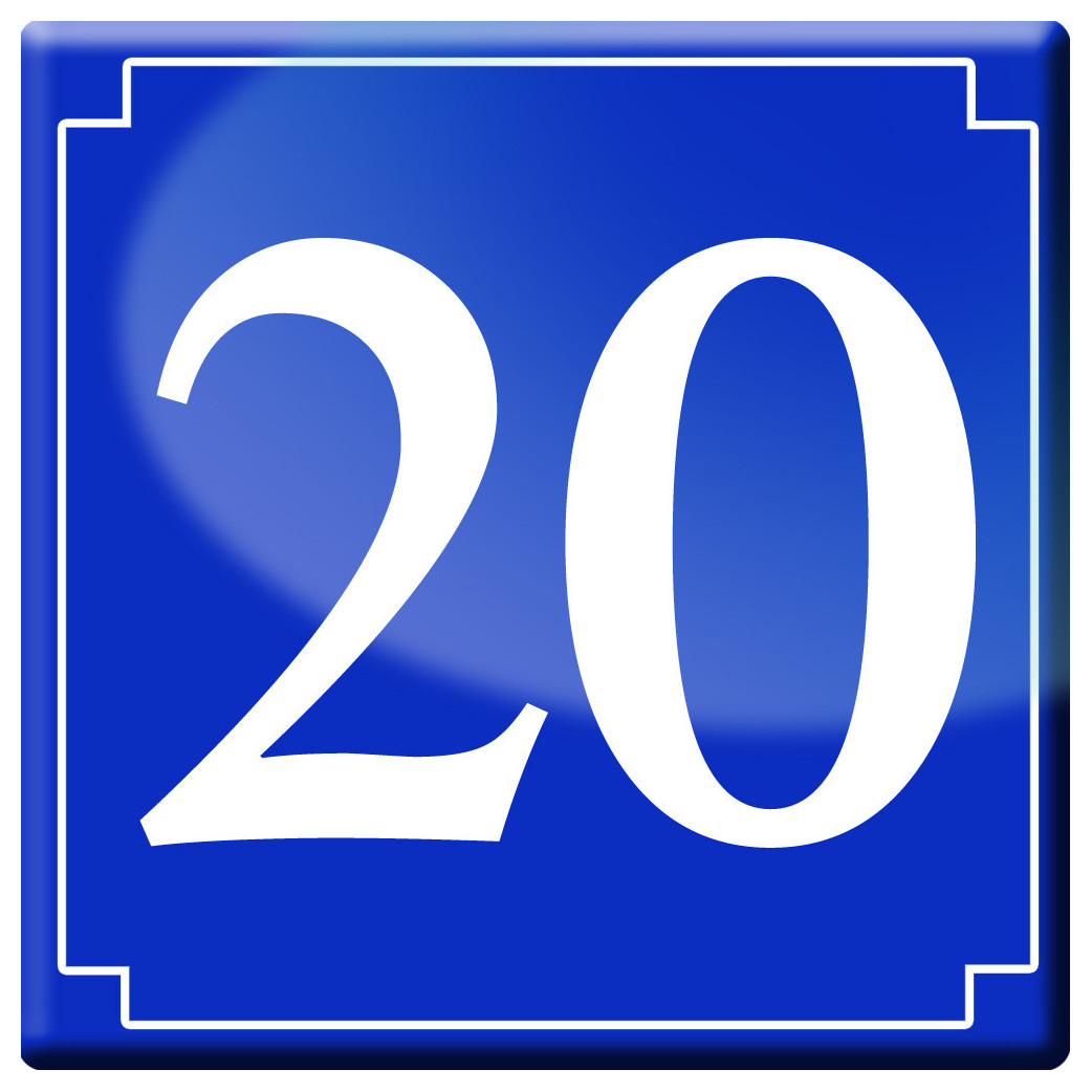 numéro de rue 20 (classique 10x10cm) - Sticker/autocollant