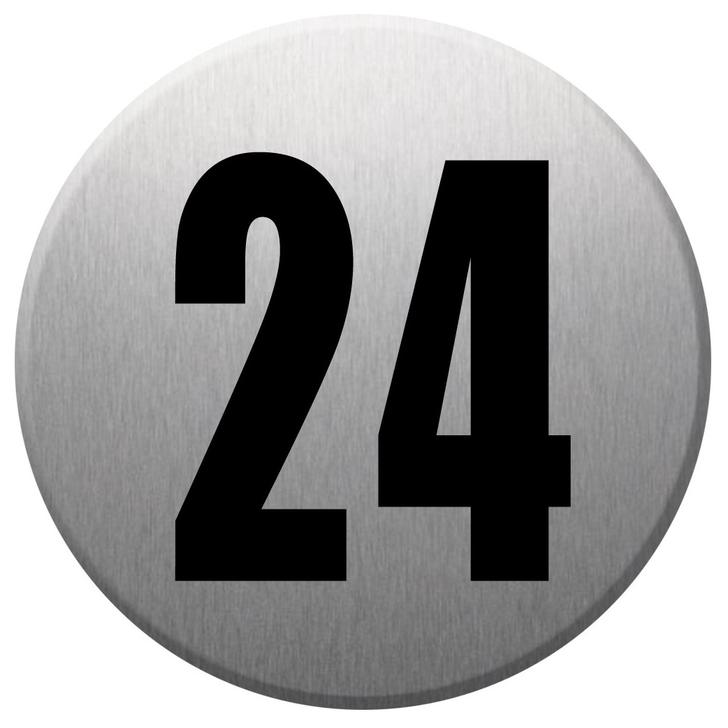 adresse postale numéro 24 (gris brossé 10x10cm) - Sticker/autocollant