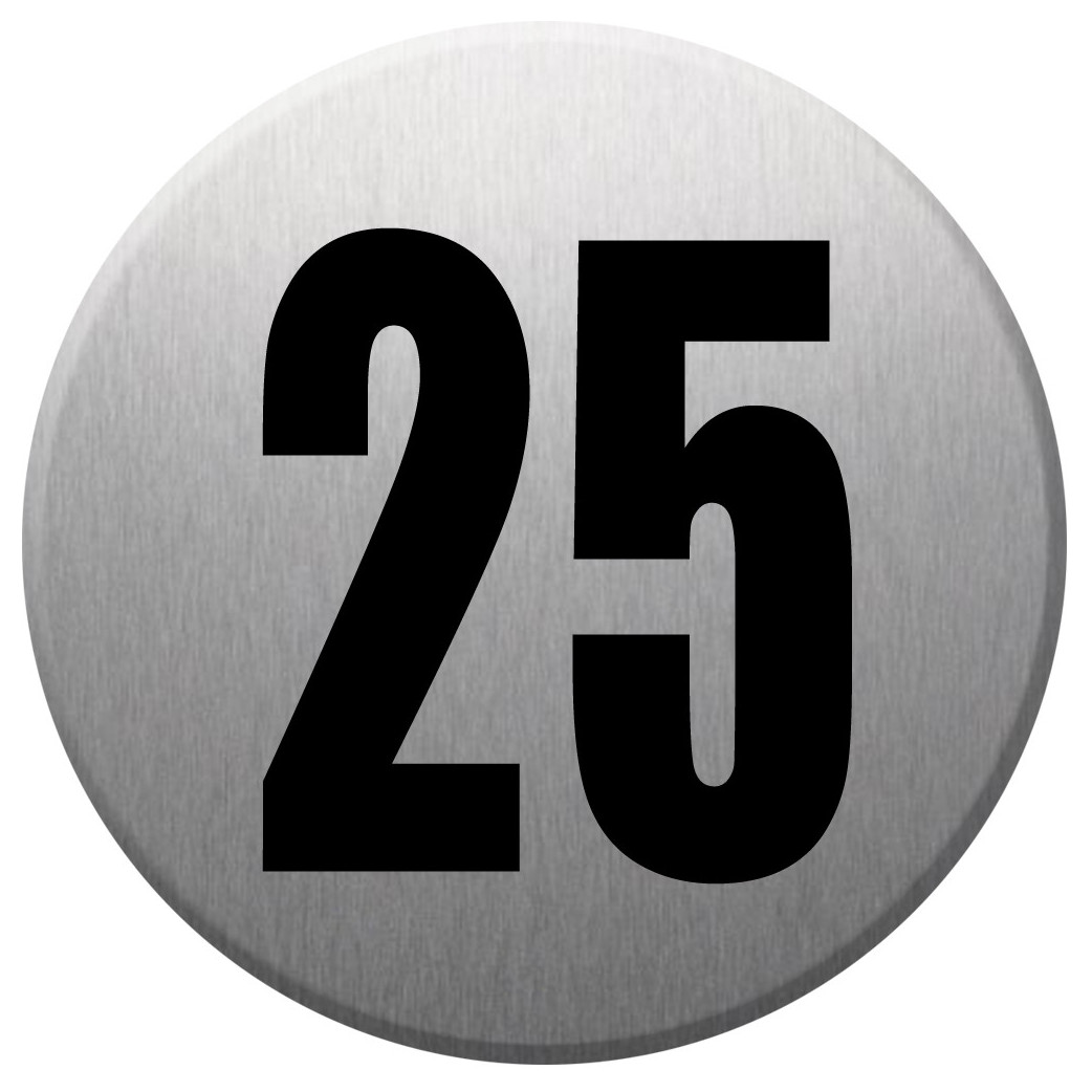 adresse postale numéro 25 (gris brossé 10x10cm) - Sticker/autocollant