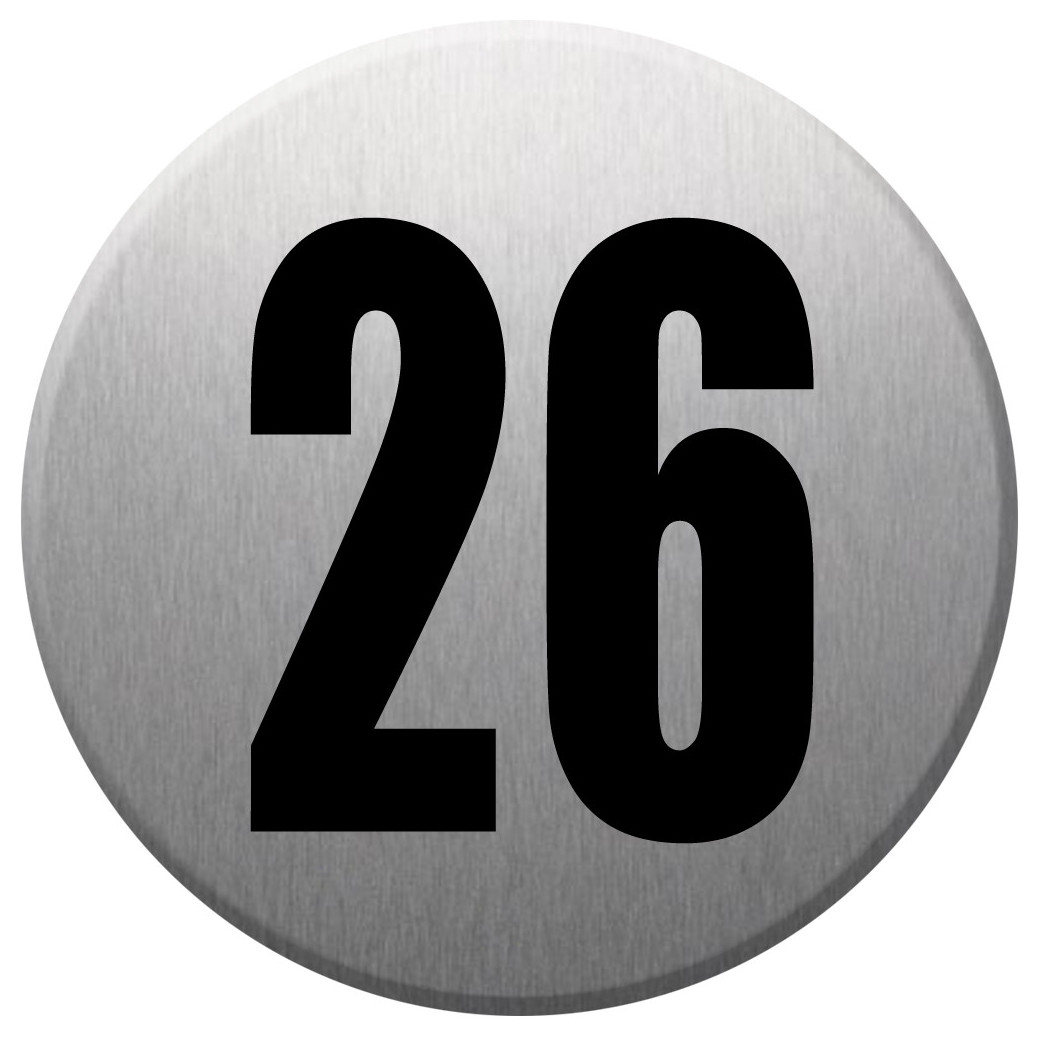 adresse postale numéro 26 (gris brossé 10x10cm) - Sticker/autocollant