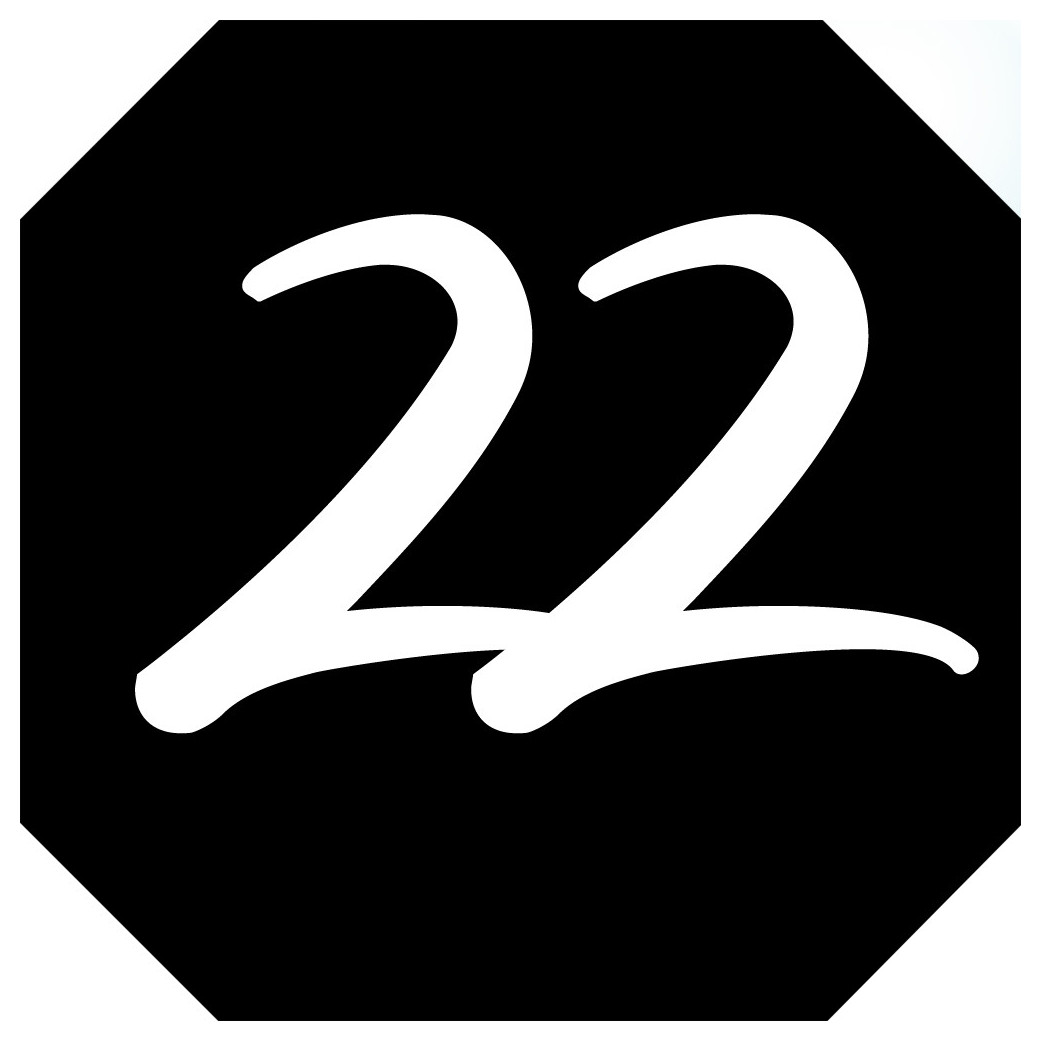 numéro de boite aux lettres 22 (architecte 10x10cm) - Sticker/autocollant