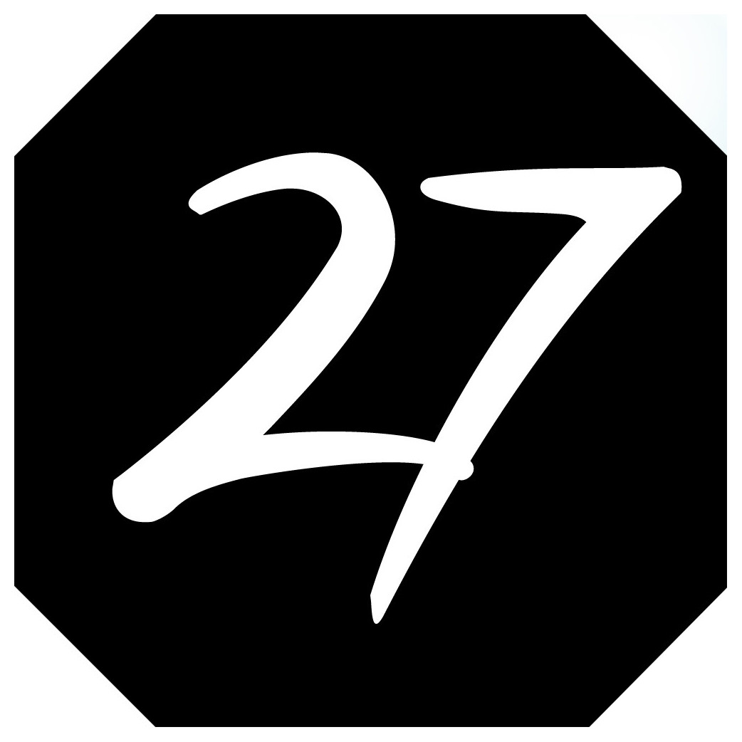 numéro de boite aux lettres 27 (architecte 10x10cm) - Sticker/autocollant