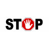 STOP main - 21x9cm - Sticker/autocollant
