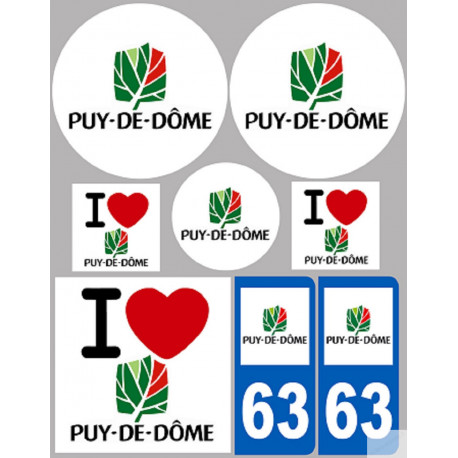 Puy-de-Dôme (8 autocollants variés) - Sticker/autocollant