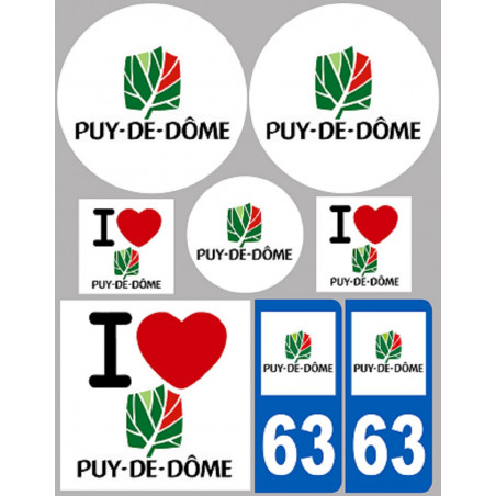 Puy-de-Dôme (8 autocollants variés) - Sticker/autocollant