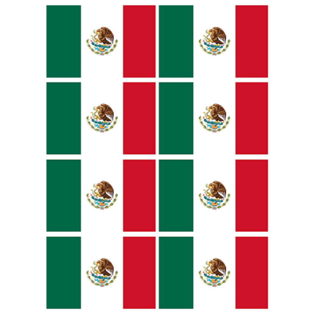 Drapeau Mexique (8 fois 9,5x6.3cm) - Sticker/autocollant