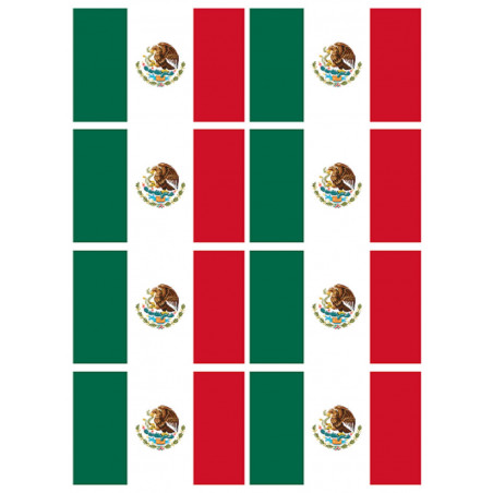 Drapeau Mexique (8 fois 9,5x6.3cm) - Sticker/autocollant